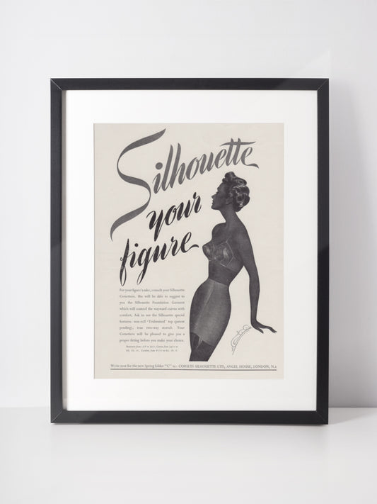 SILHOUETTE 1950 Lingerie Vintage Print Advertisement