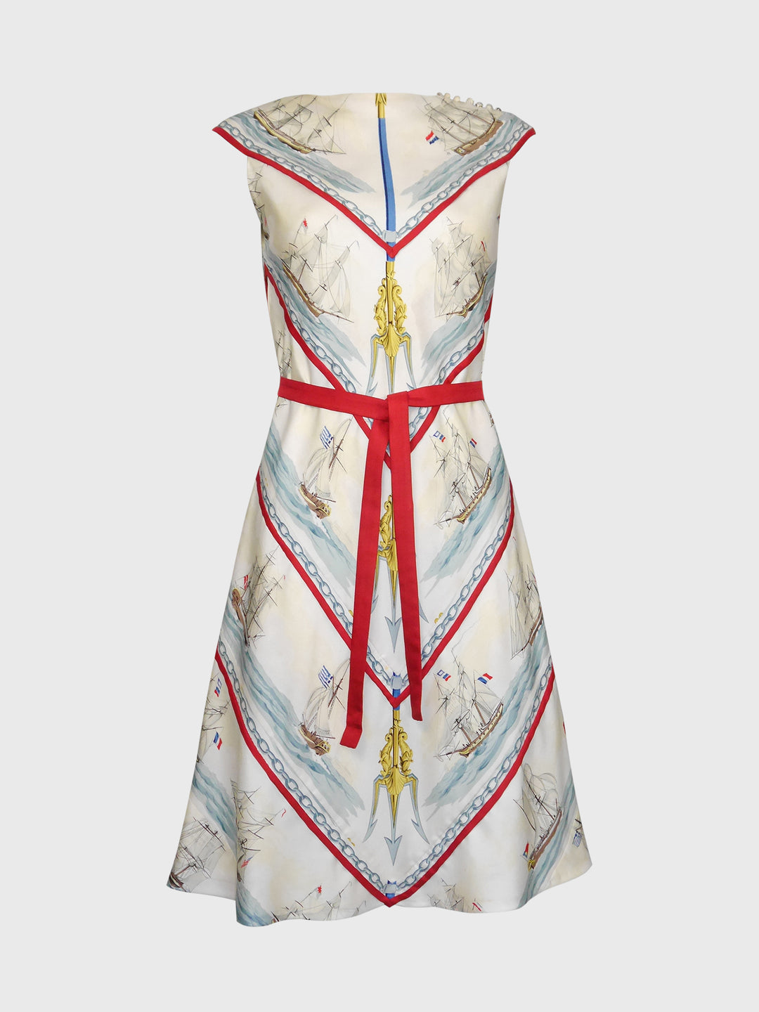 HERMÈS c. 1957 Vintage Silk Day Dress