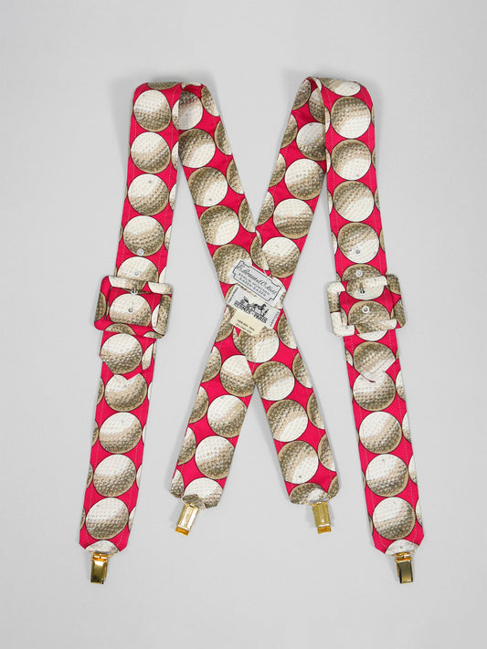 HERMÈS Vintage „Balles de Golf“ by Christiane Vauzelles Silk Suspenders