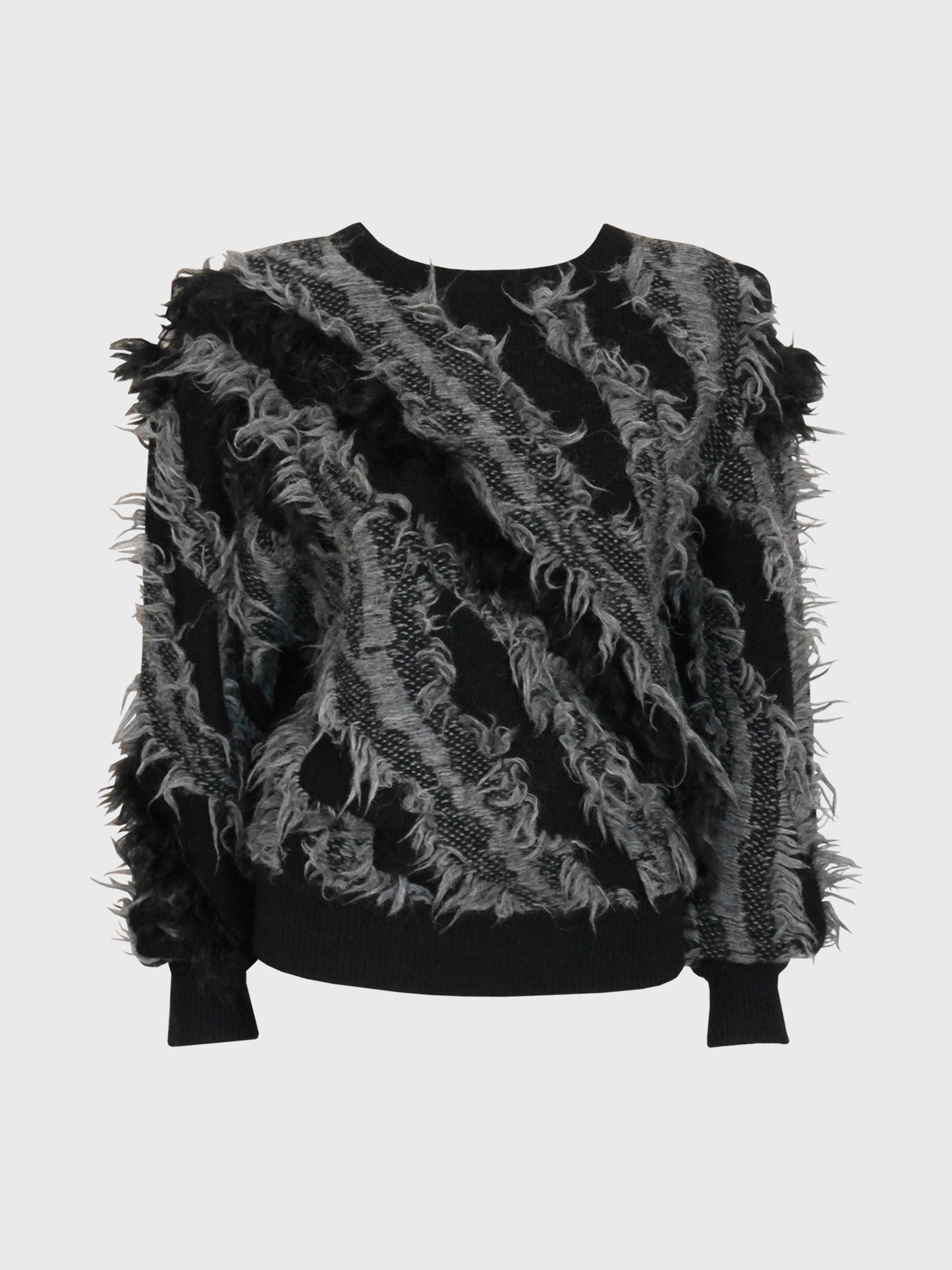 ISSEY MIYAKE Fall 1983 Vintage Fuzzy Wool & Fur Sweater