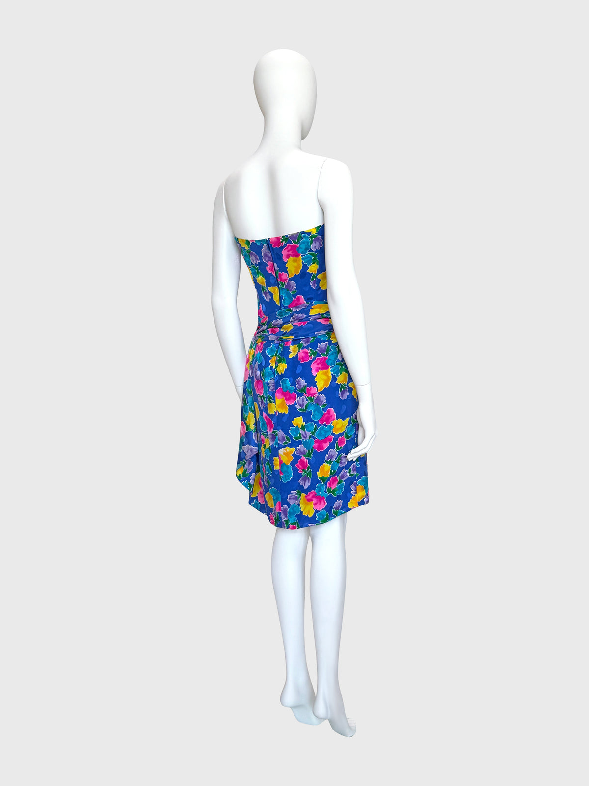 JEAN-LOUIS SCHERRER Spring 1988 Vintage Documented Floral Silk Dress Runway Design Size S