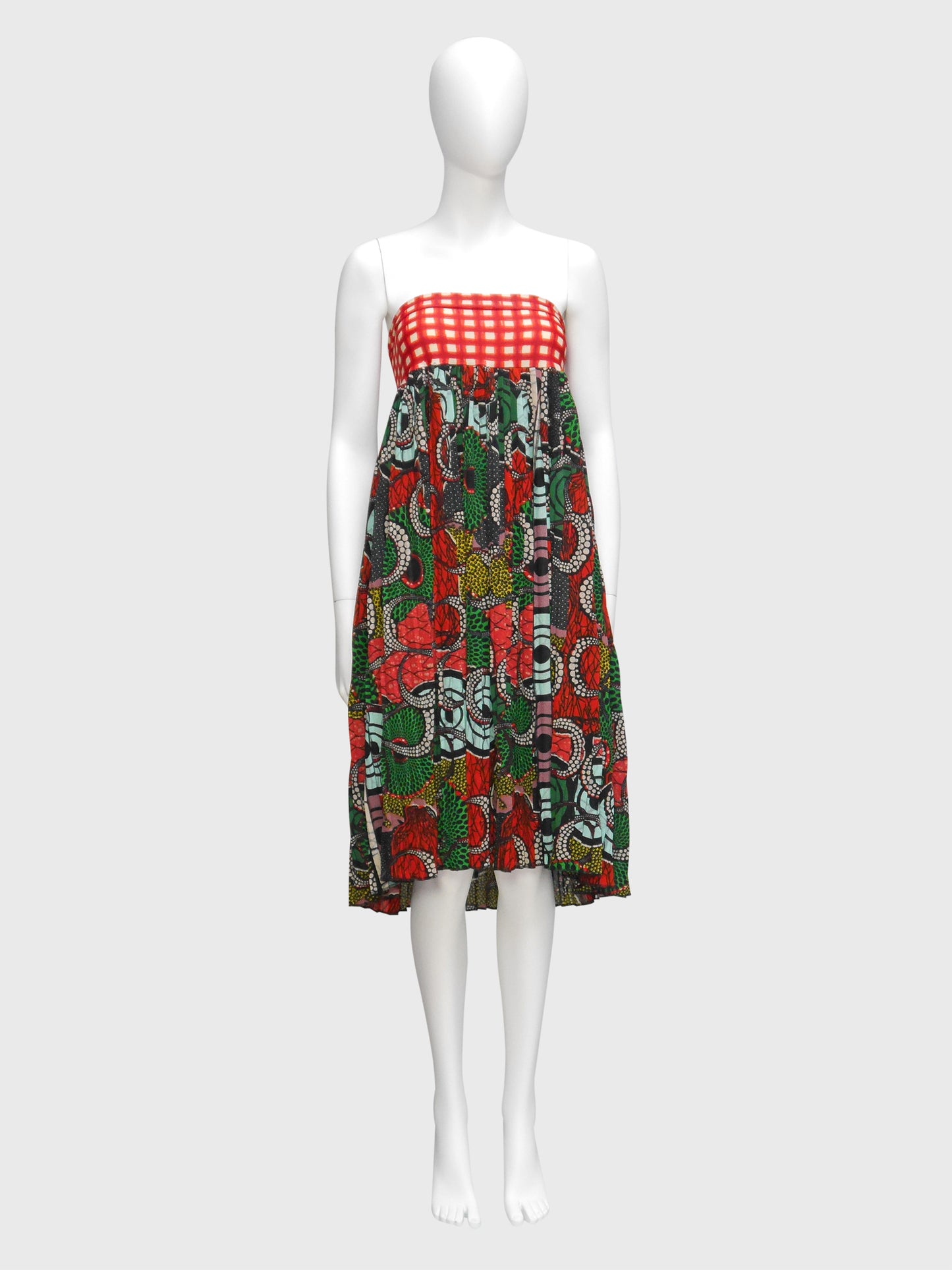 JEAN PAUL GAULTIER c. 1996 Cyberbaba Op Art Print 1990s Vintage Maxi Skirt Size M