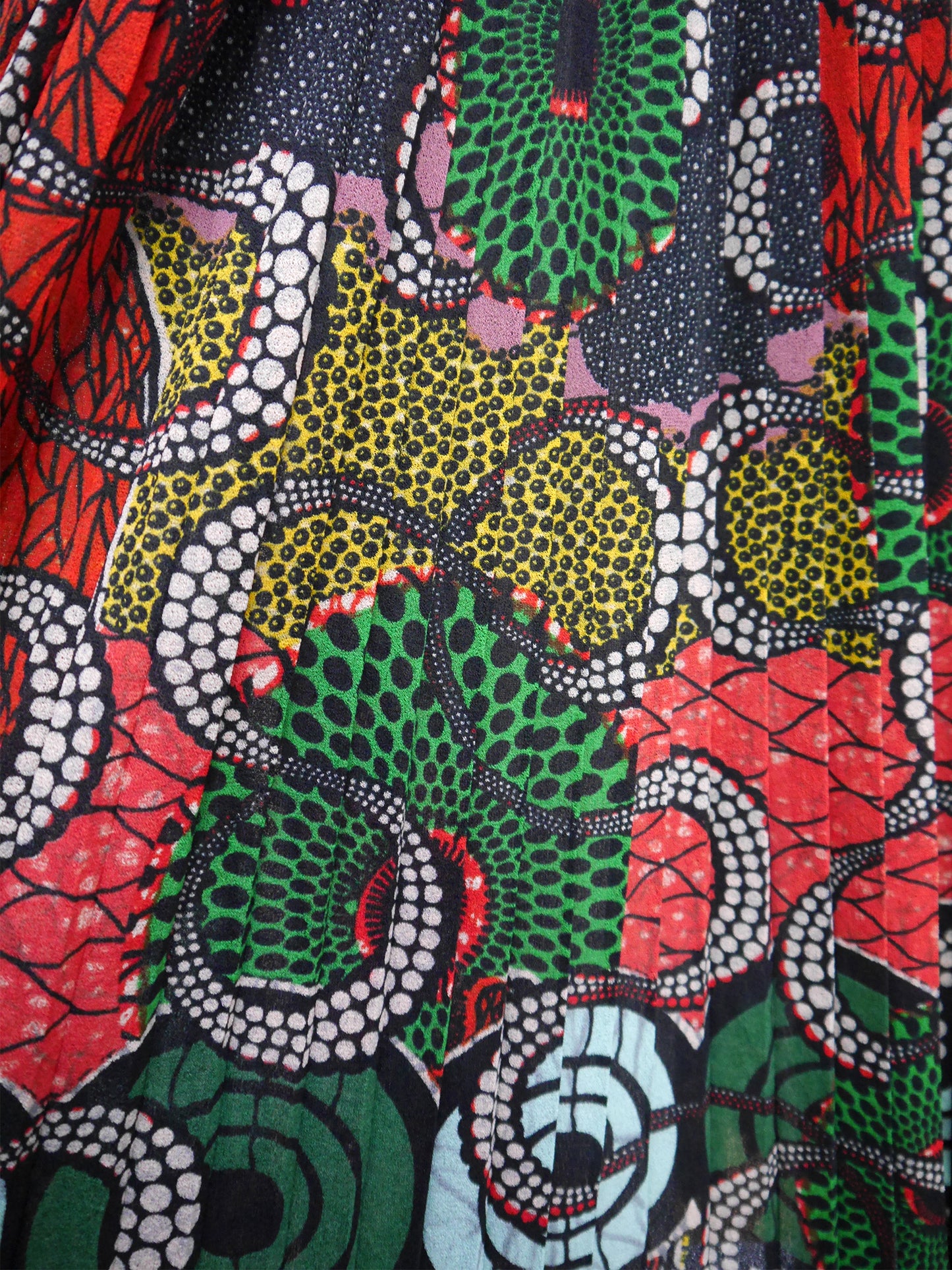 JEAN PAUL GAULTIER c. 1996 Cyberbaba Op Art Print 1990s Vintage Maxi Skirt Size M