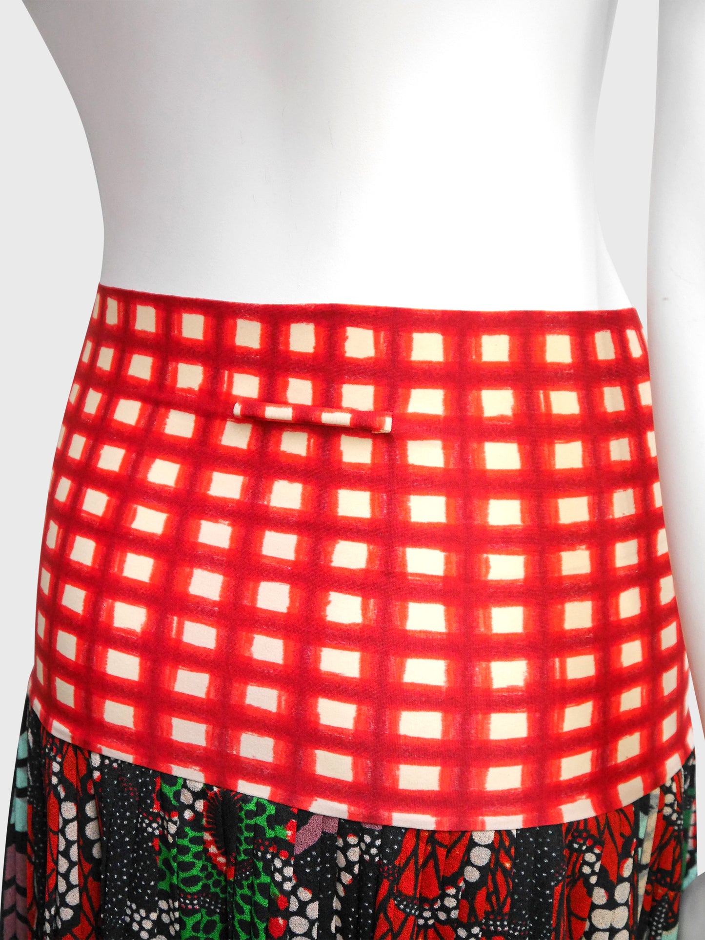 JEAN PAUL GAULTIER c. 1996 Cyberbaba Op Art Print 1990s Vintage Maxi Skirt Size M