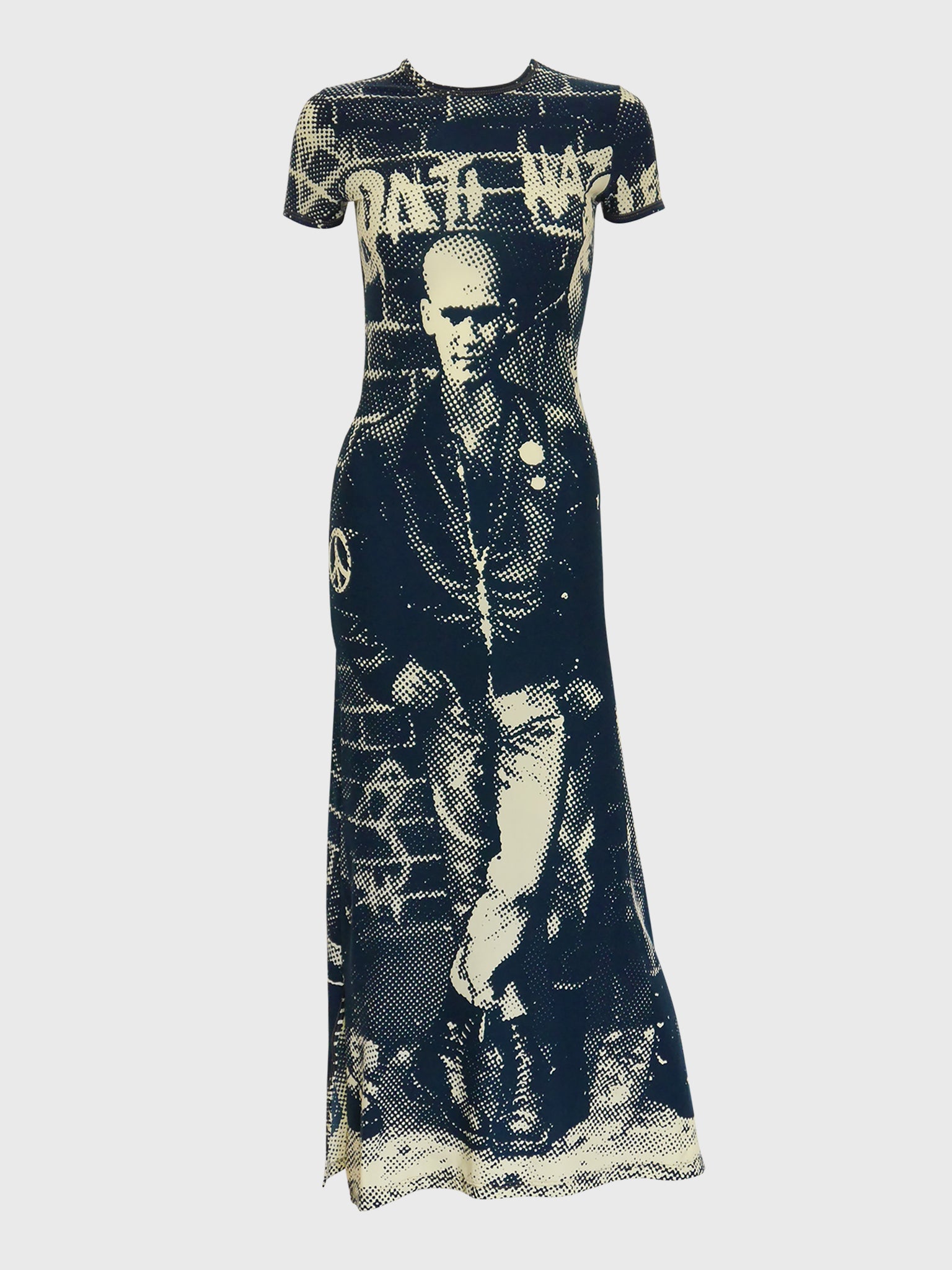 JEAN PAUL GAULTIER Fall 1997 Vintage "Fight Racism" Print Maxi Dress
