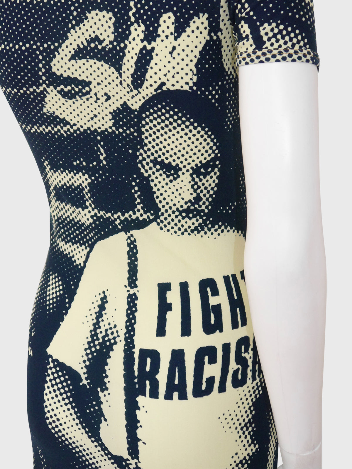 JEAN PAUL GAULTIER Fall 1997 Vintage "Fight Racism" Print Maxi Dress