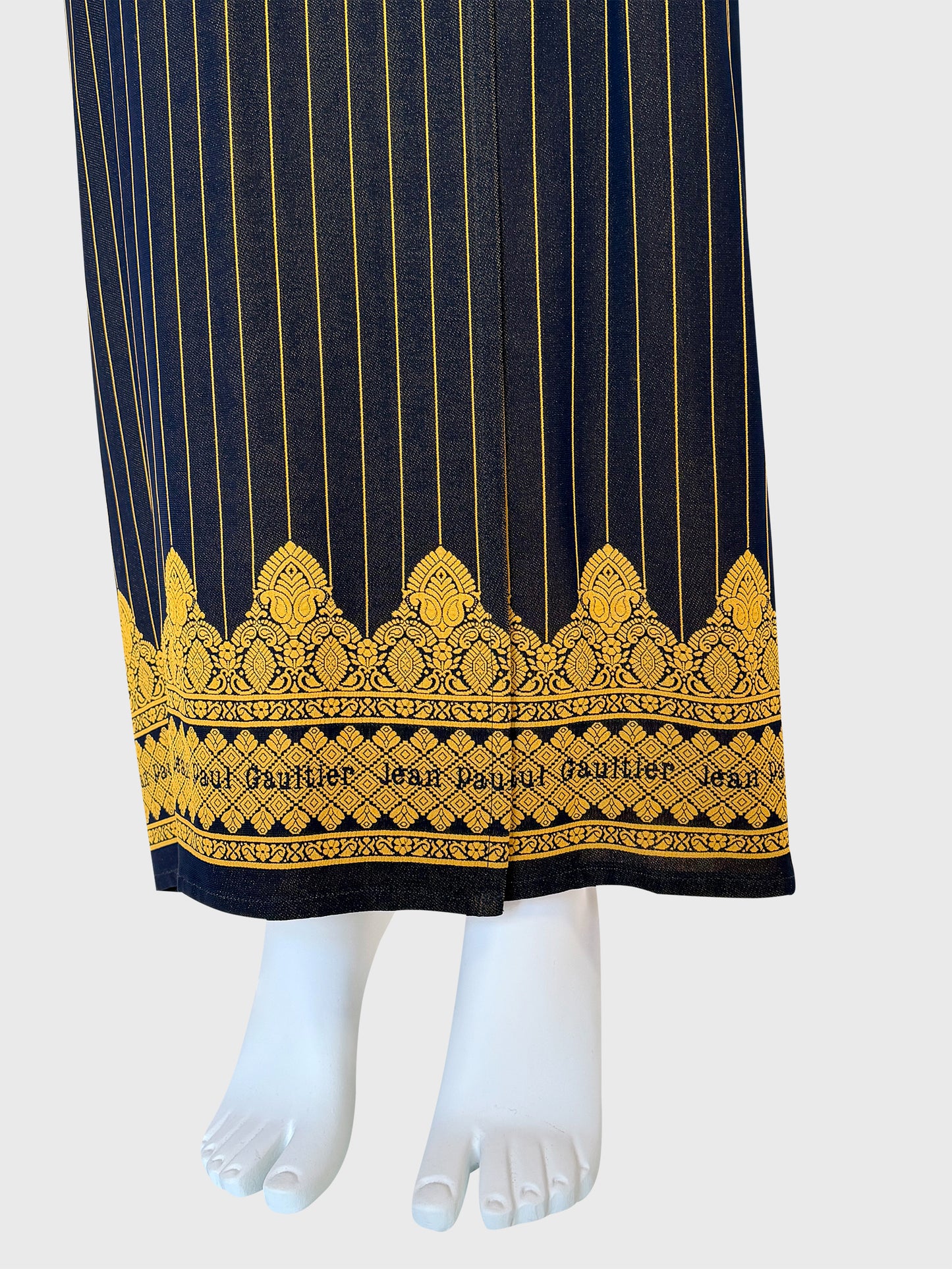 JEAN PAUL GAULTIER Spring 1997 Vintage Pinstripe Jacket & Maxi Skirt Suit Size S-M