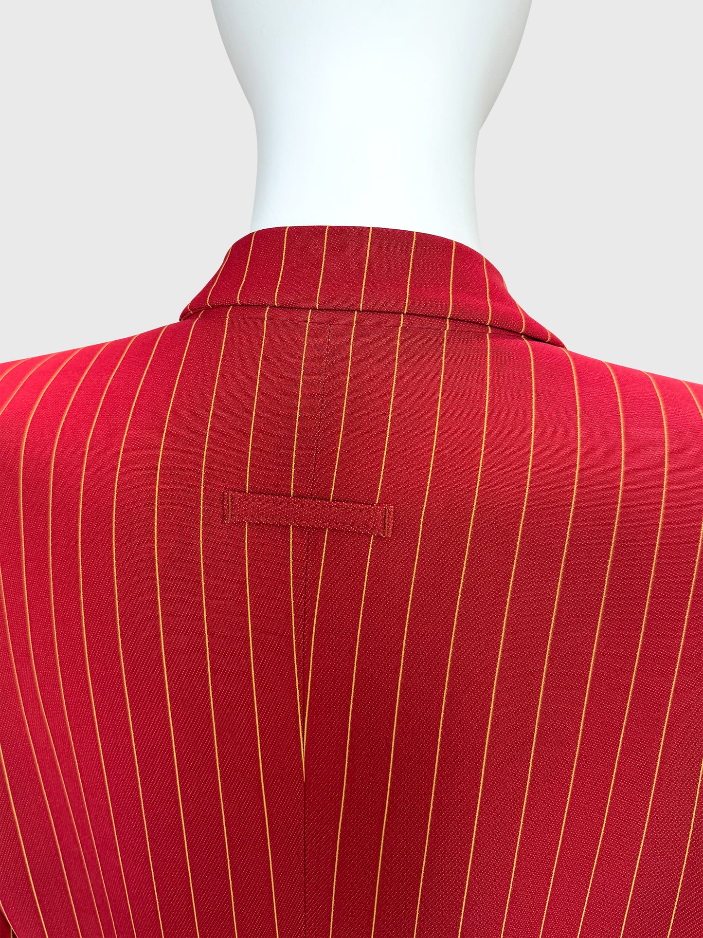 JEAN PAUL GAULTIER Spring 1997 Vintage Pinstripe Jacket & Maxi Skirt Suit Size S-M