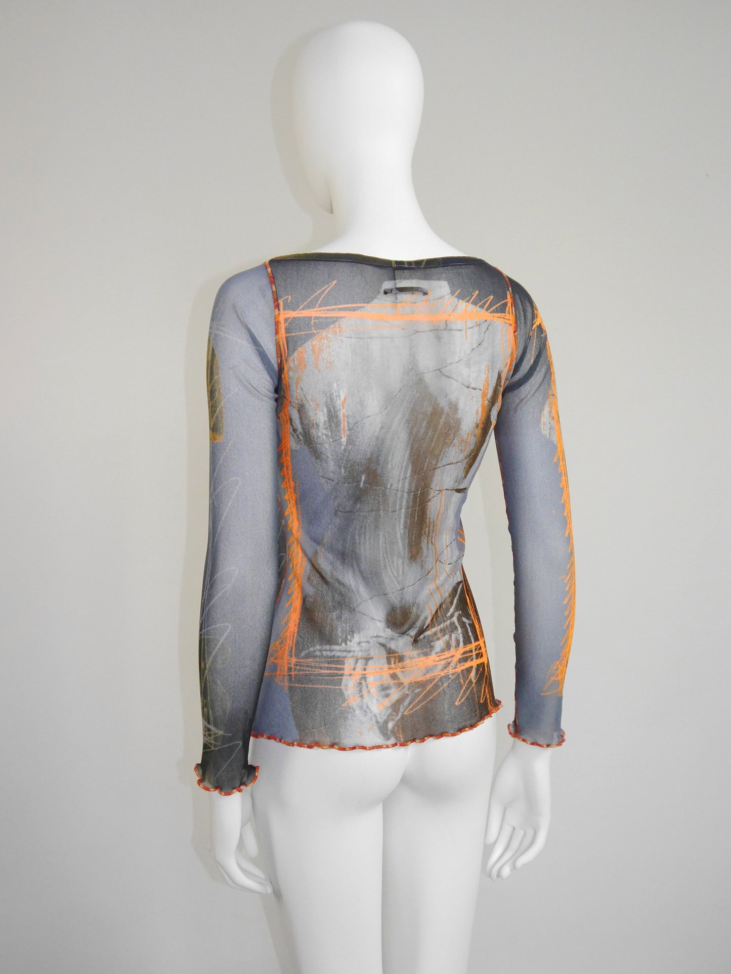JEAN PAUL GAULTIER Spring 1999 Vintage Venus de Milo Mesh Longsleeve Top Shirt Size M