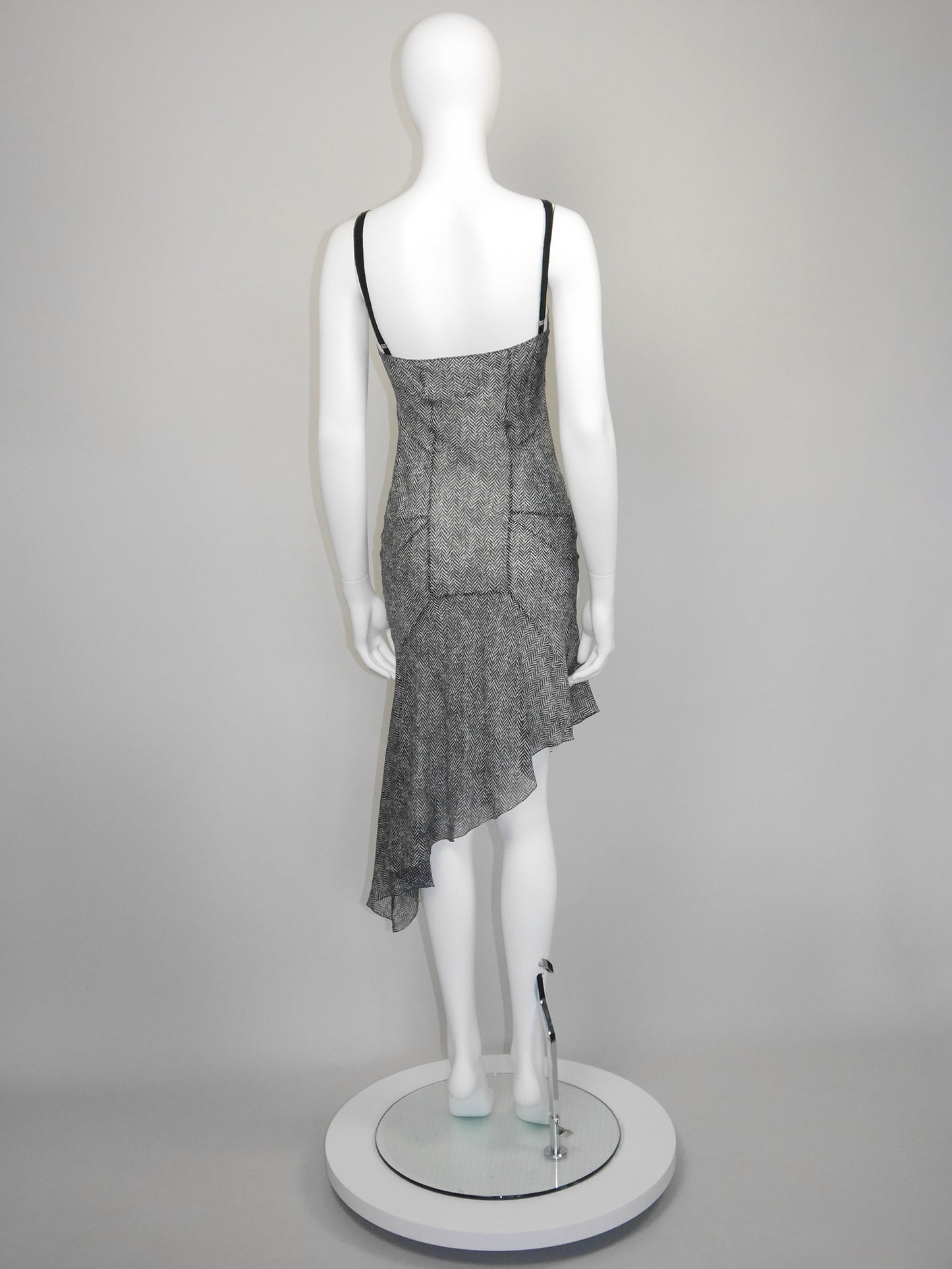 JOHN GALLIANO Spring 2001 Vintage Asymmetrical Silk Slip Dress Lingerie Style Size S