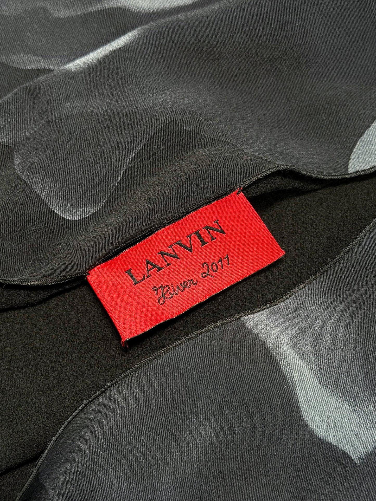 LANVIN by Alber Elbaz Fall 2011 Vintage Rose Print Silk Maxi Dress Size M