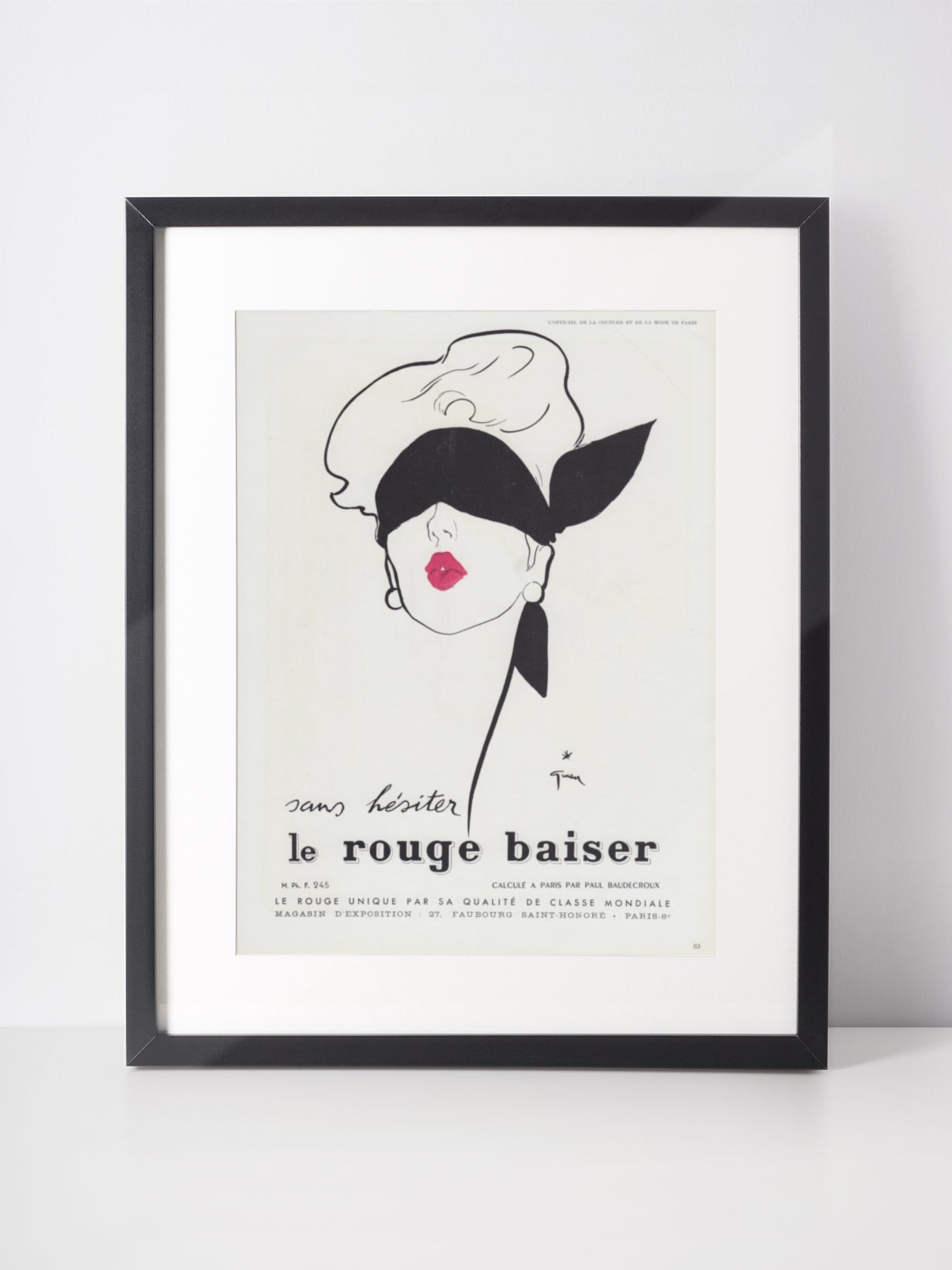 LE ROUGE BAISER 1950 Vintage Print Advertisement Beauty Ad René Gruau