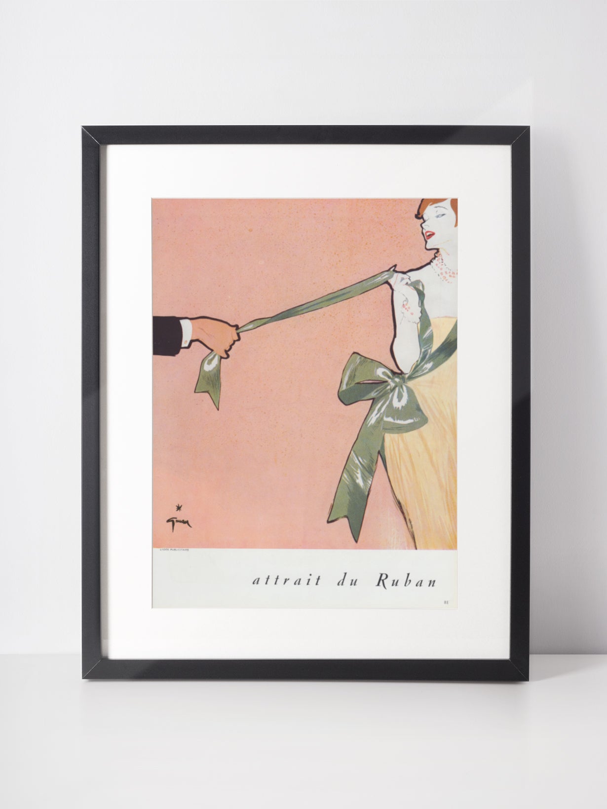 RENÉ GRUAU 1950 Vintage Fashion Illustration 1950s Art