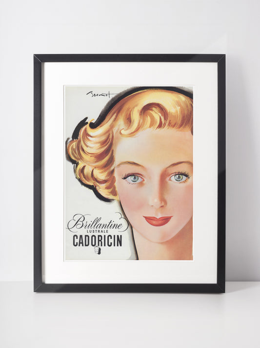 CADORICIN 1951 Vintage Print Advertisement Brillantine Beauty Haircare 1950s