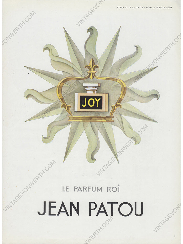 JEAN PATOU 1951 Vintage Print Magazine Advertisement Perfume 1950s