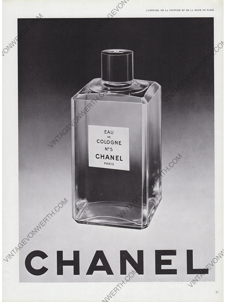 CHANEL 1951 Vintage Print Magazine Advertisement Perfume 1950s