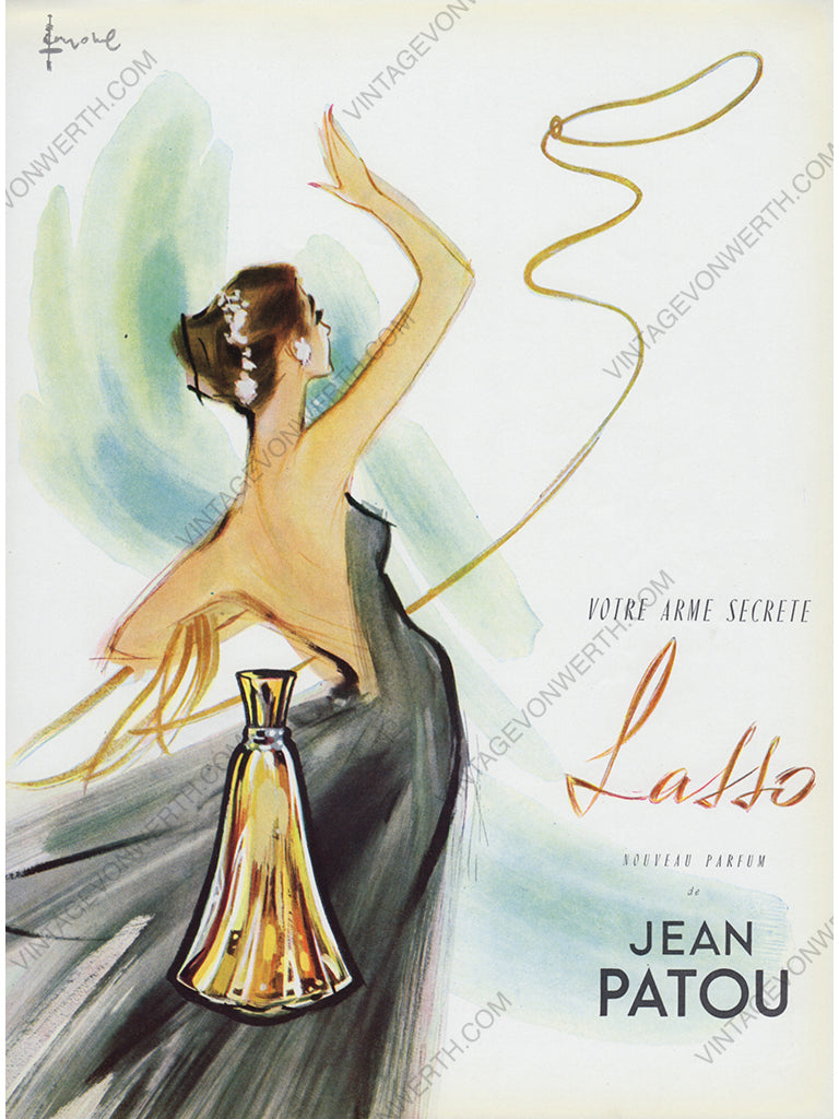 JEAN PATOU 1958 Vintage Print Magazine Advertisement Perfume 1950s