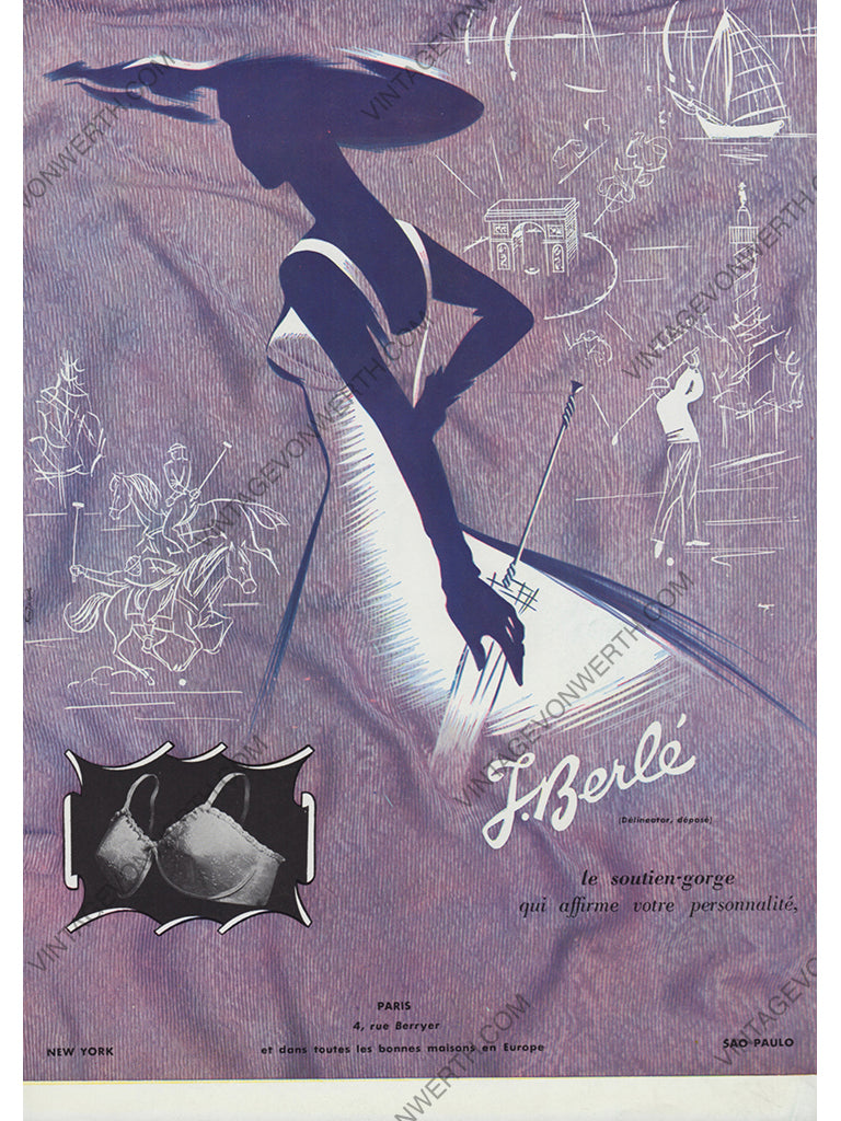 J. BERLÉ 1962 Vintage Advertisement 1960s Lingerie Ad René Jacquot