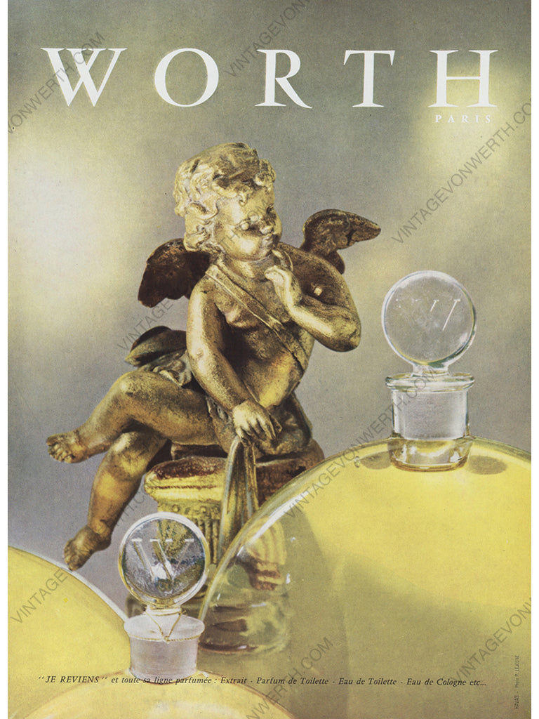 WORTH 1963 Vintage Advertisement 1960s Perfume Ad Je Reviens