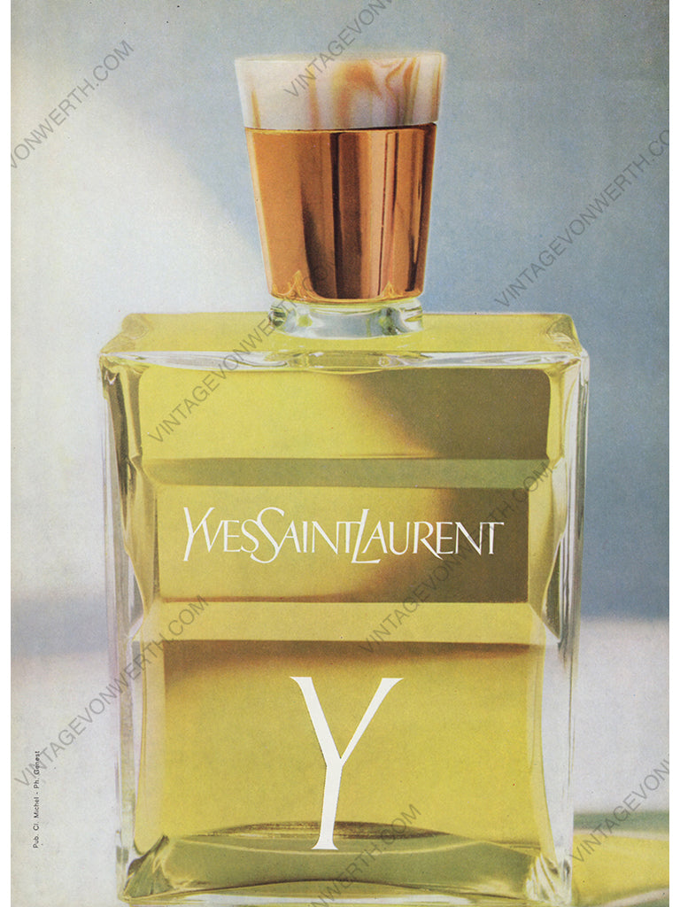 YVES SAINT LAURENT 1964 Vintage Ad Y Perfume 1960s Print Advertisement