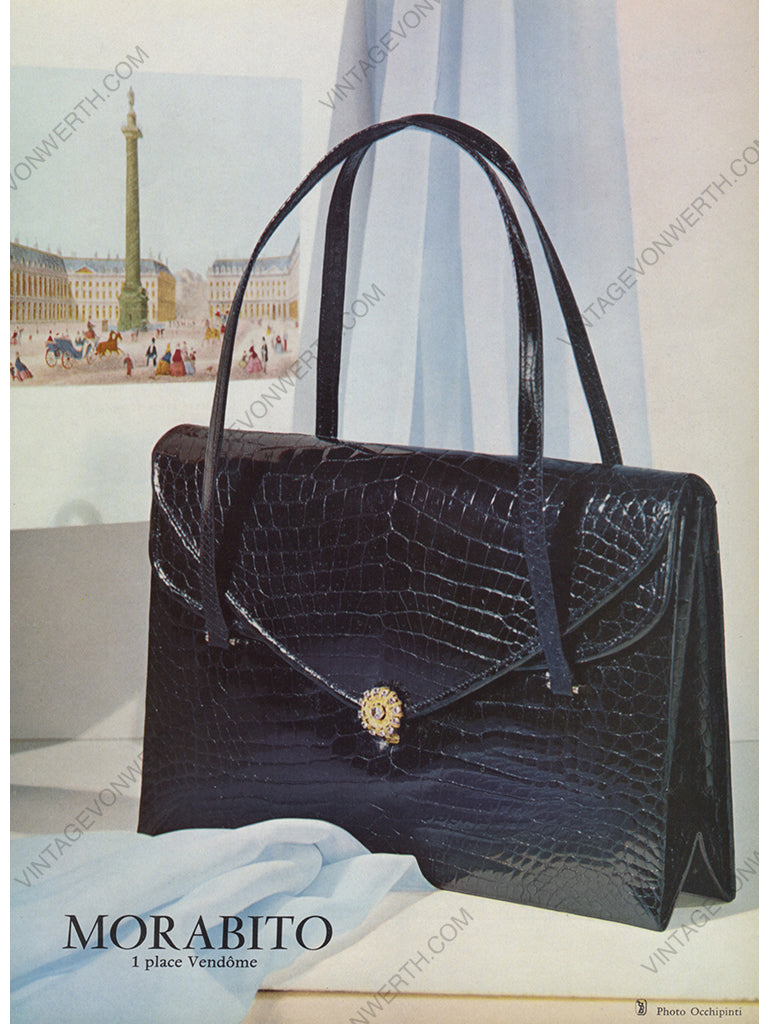 Vintage French 1960s blond crocodile handbag - Ruby Lane