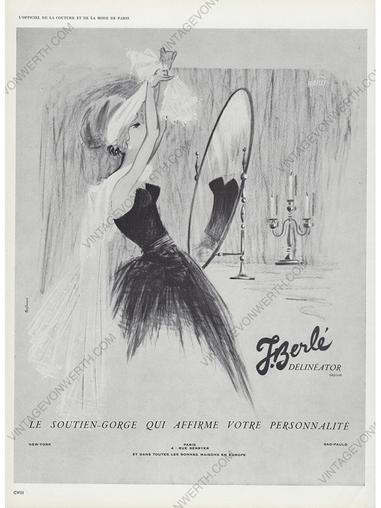 J. BERLÉ 1965 Vintage Advertisement 1960s Lingerie Ad René Jacquot