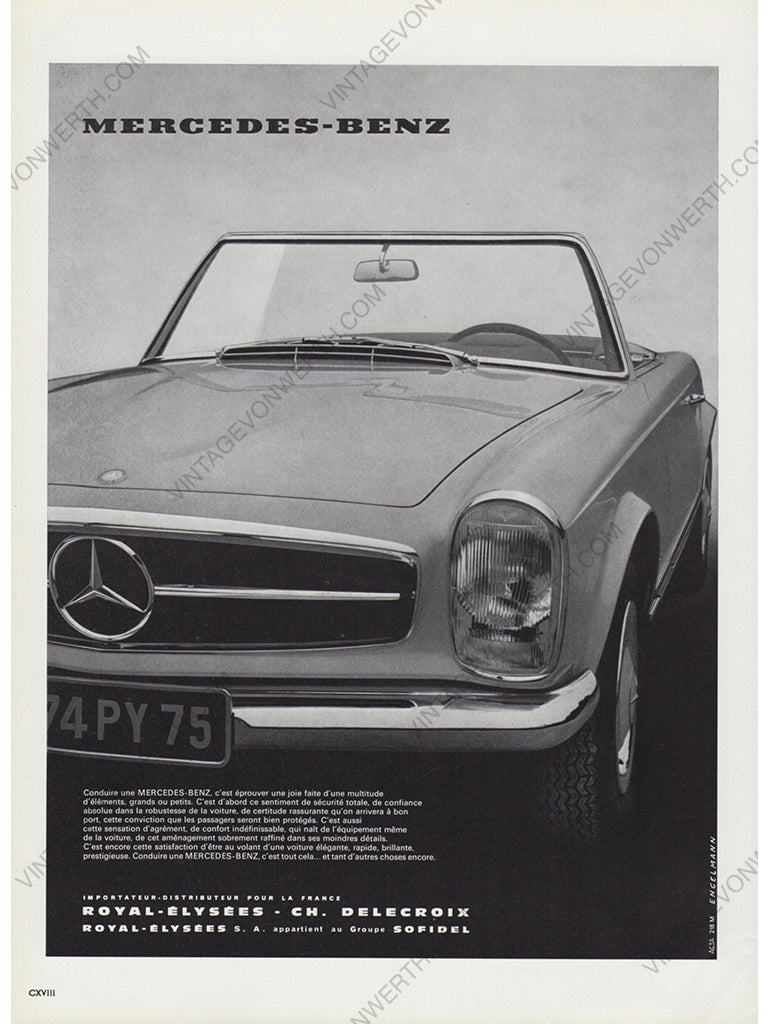 MERCEDES-BENZ 1965 Vintage Advertisement 1960s Car Oldtimer Ad