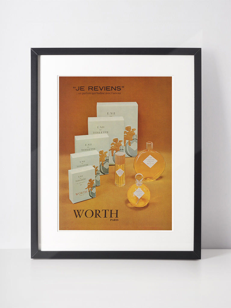 WORTH 1967 Vintage Advertisement 1960s Perfume Ad Je Reviens