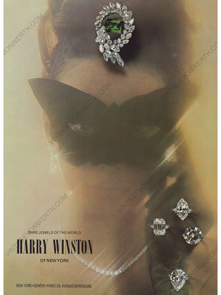 HARRY WINSTON 1969 Vintage Advertisement 1960s Jewelry Ad