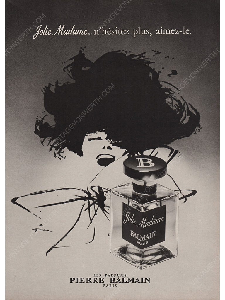 PIERRE BALMAIN 1970 Vintage Advertisement 1970s Perfume Ad René Gruau