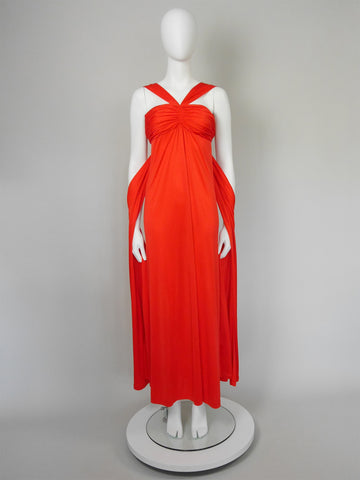 sachin and babi light blue dress LORIS AZZARO 1970s 1980s Vintage Red Maxi Evening Gown w/ Stole Size X –  VINTAGE VON WERTH