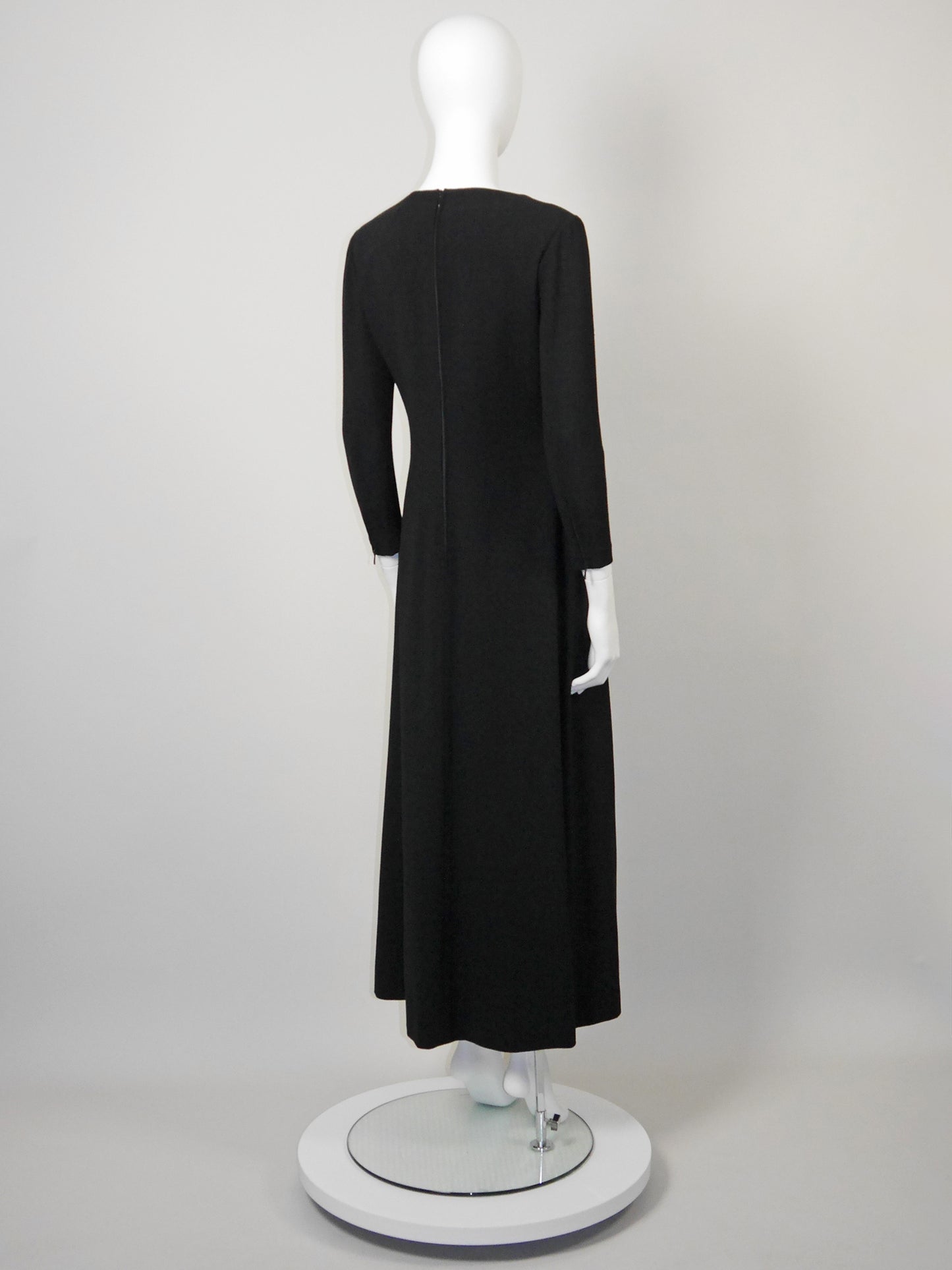 LOUIS FÉRAUD 1960s 1970s Vintage Maxi Evening Dress w/ Knotted Front Size S