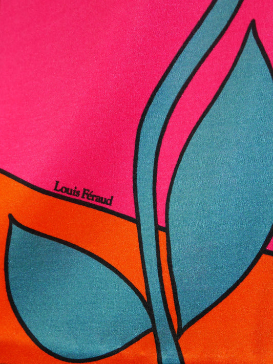 LOUIS FÉRAUD 1960s 1970s Vintage Orange Neckholder Sun Dress