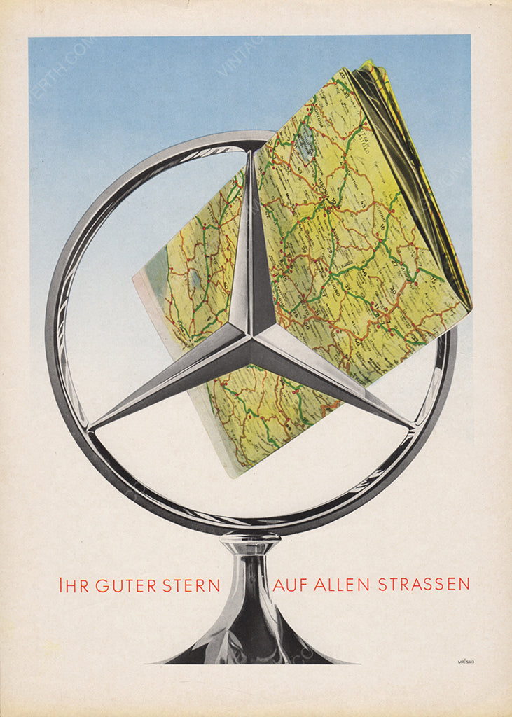 MERCEDES-BENZ 1955 Vintage Print Advertisement Classic Cars Magazine Ad