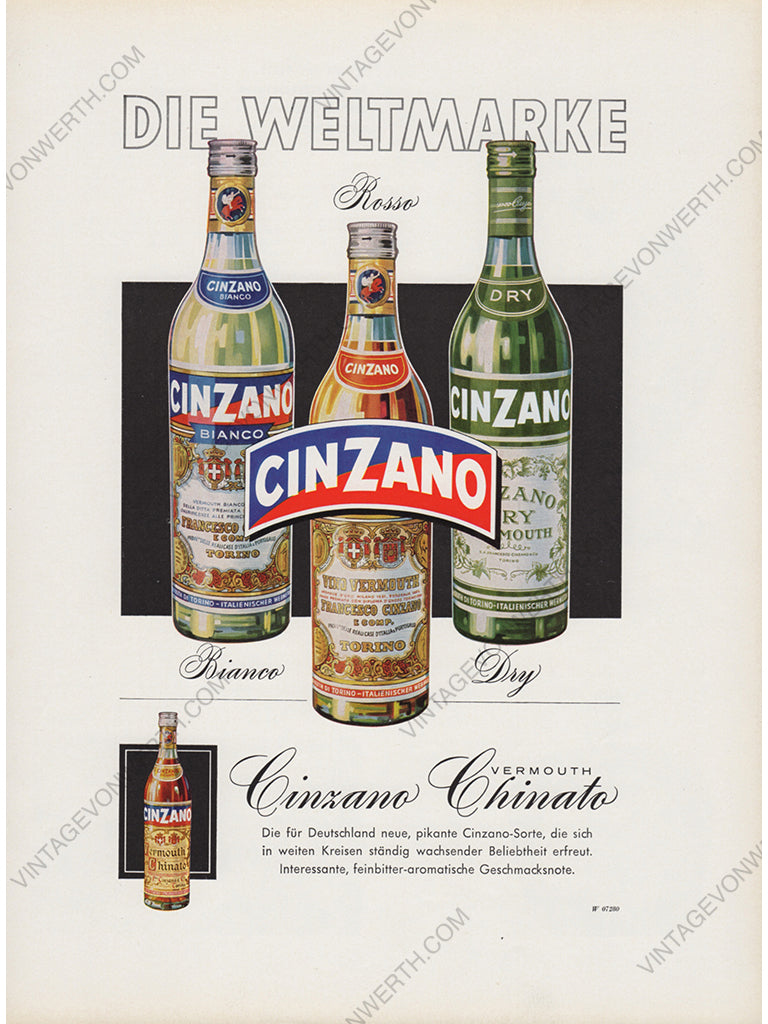 CINZANO 1959 Vintage Advertisement 1950s Beverage Alcohol Print Ad