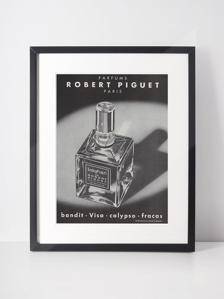 ROBERT PIGUET 1964 Vintage Advertisement 1960s Baghari Perfume Print Ad