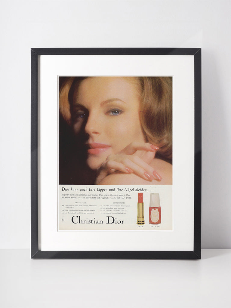 CHRISTIAN DIOR 1965 Vintage Advertisement 1960s Beauty Print Ad Lipstick