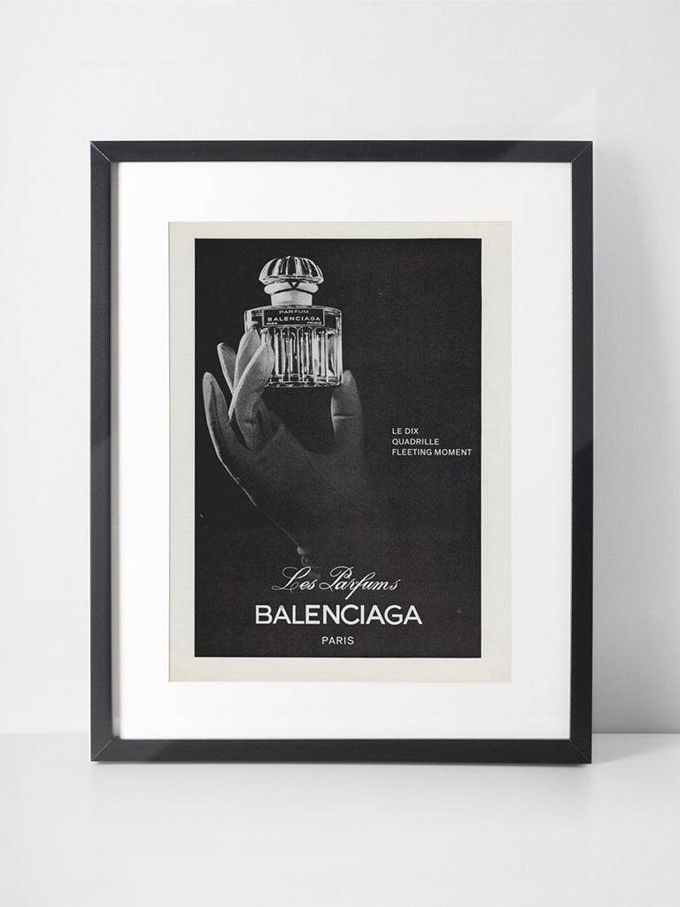 BALENCIAGA 1965 Vintage Advertisement 1960s Perfume Print Ad