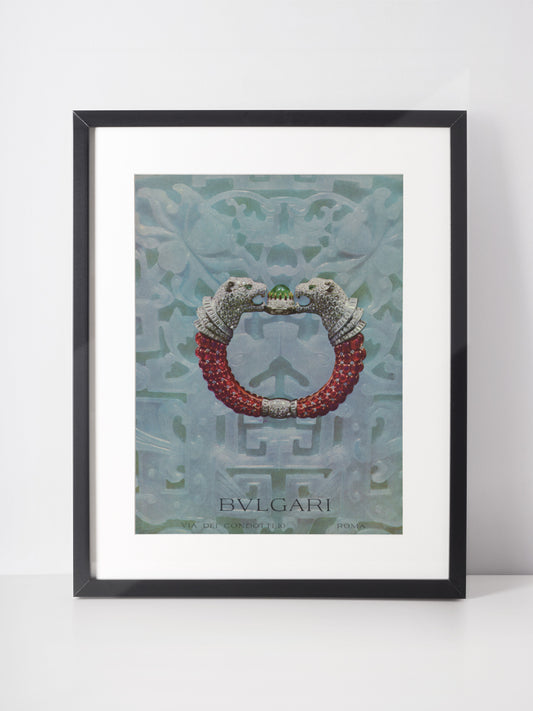 BVLGARI 1966 Vintage Print Advertisement Bulgari Jewelry