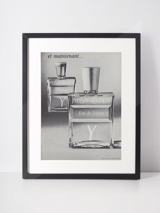 YVES SAINT LAURENT 1966 Y Perfume Vintage Print Advertisement Fragrance Parfum
