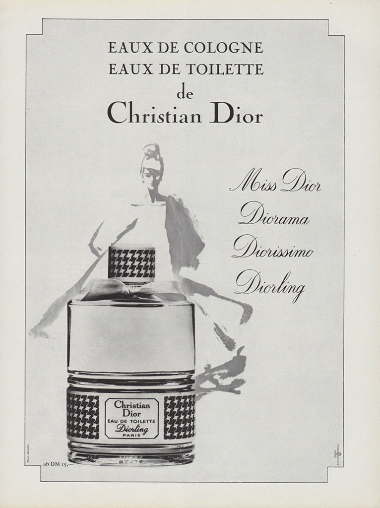 CHRISTIAN DIOR 1966 Vintage Advertisement 1960s Parfum Perfume Print Ad