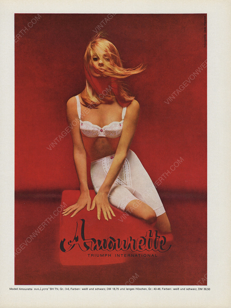 TRIUMPH 1966 Vintage Advertisement 1960s Amourette Lingerie Print Ad