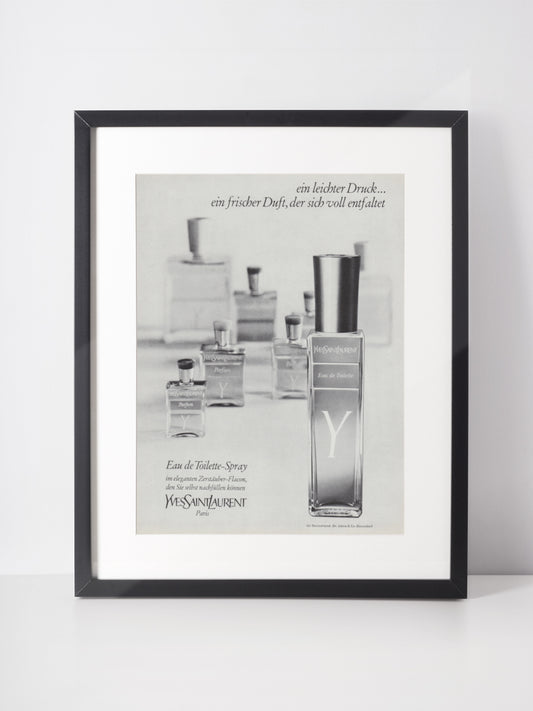 YVES SAINT LAURENT 1966 Vintage Ad Y Perfume 1960s Print Advertisement