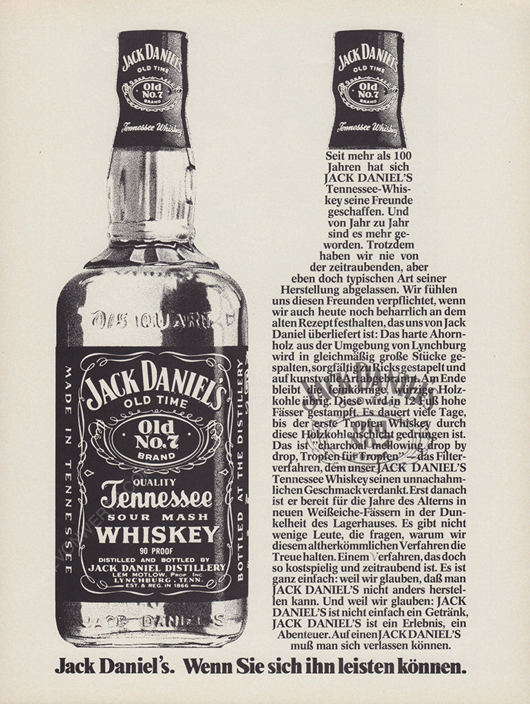 JACK DANIEL'S 1975 Vintage Print Advertisement 1970s Whiskey Magazine Ad
