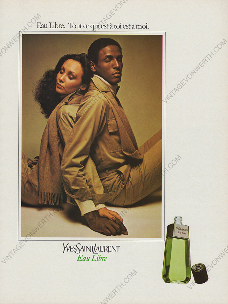 YVES SAINT LAURENT 1976 Eau Libre Perfume Vintage Print Advertisement Fragrance