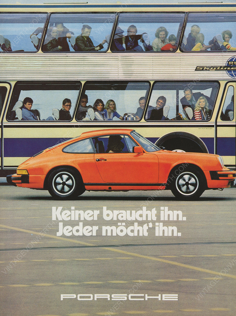 PORSCHE 1977 Vintage Print Advertisement 1970s Classic Car Magazine Ad