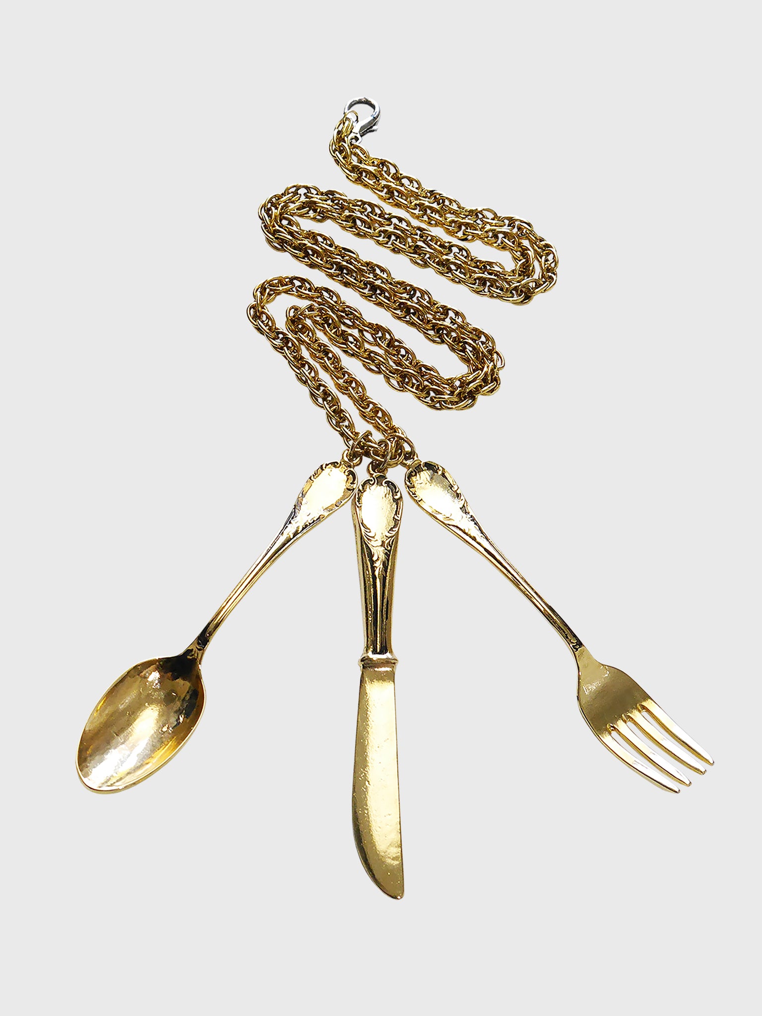 MOSCHINO Fall 1989 Vintage Cutlery Pendant Necklace