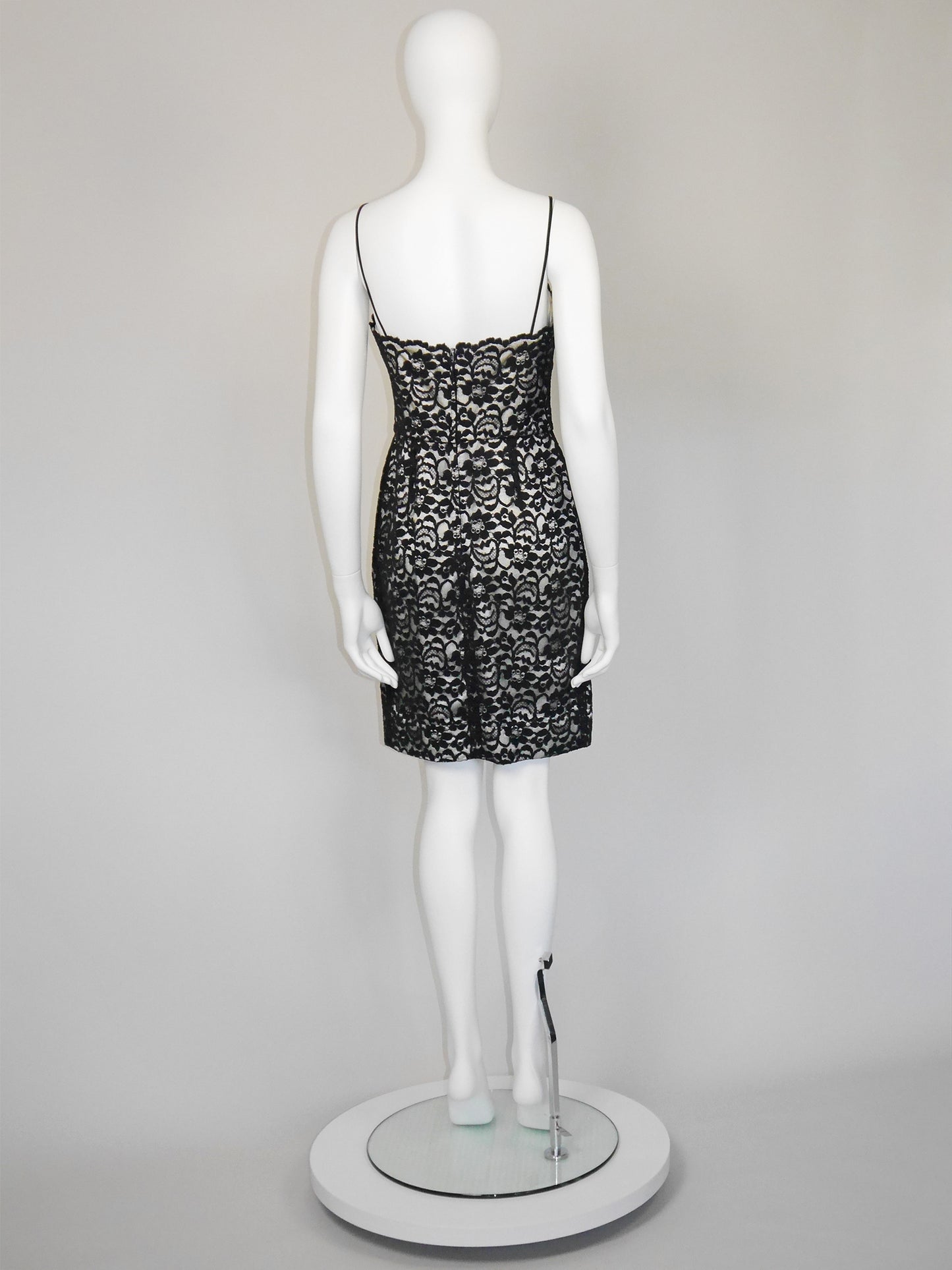 MOSCHINO 1990s 2000s Vintage Black Lace Cocktail Dress Size XS-S