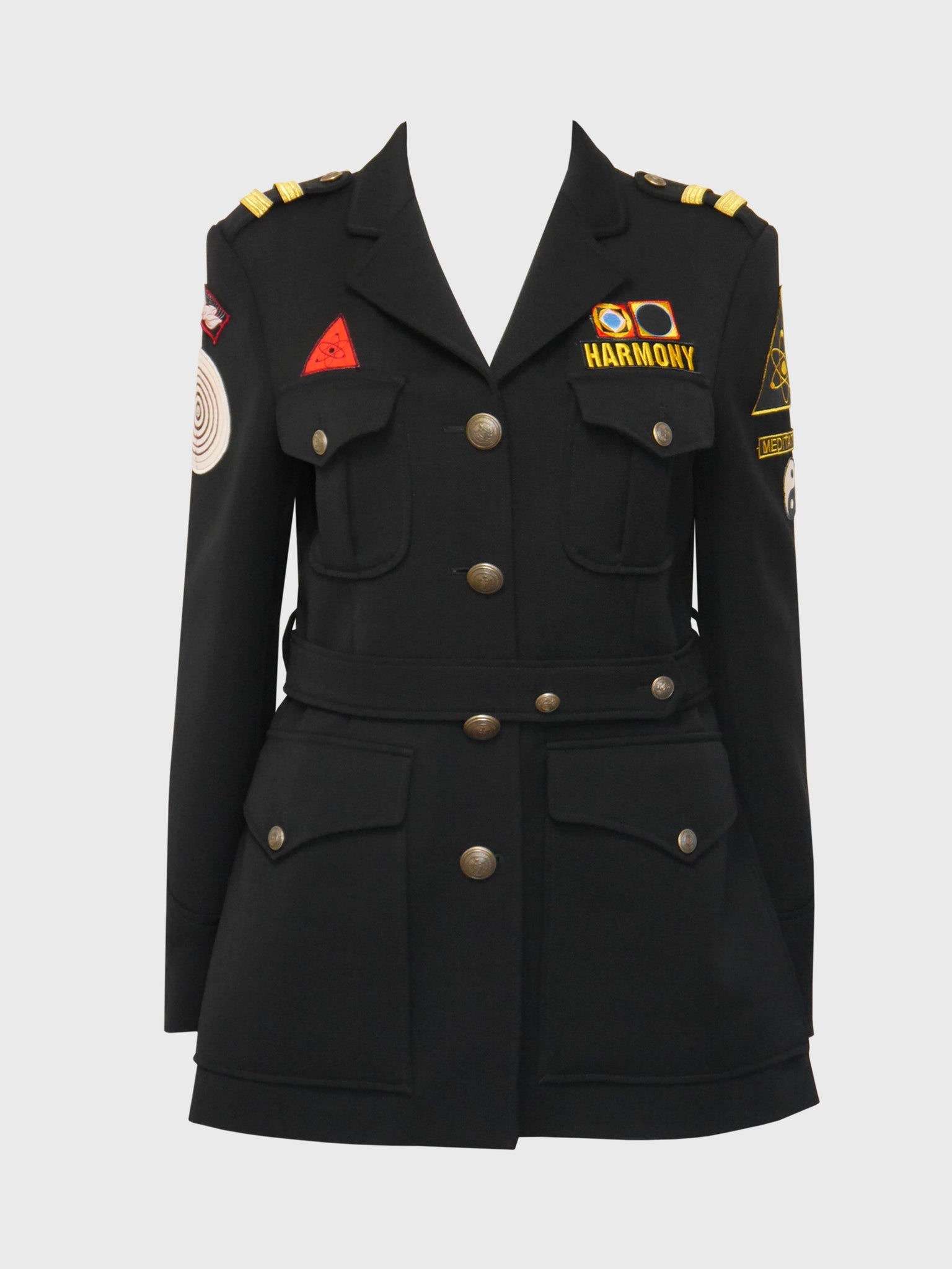 MOSCHINO Fall 1997 Vintage Harmony Chakra Yin Yang Military Uniform Jacket