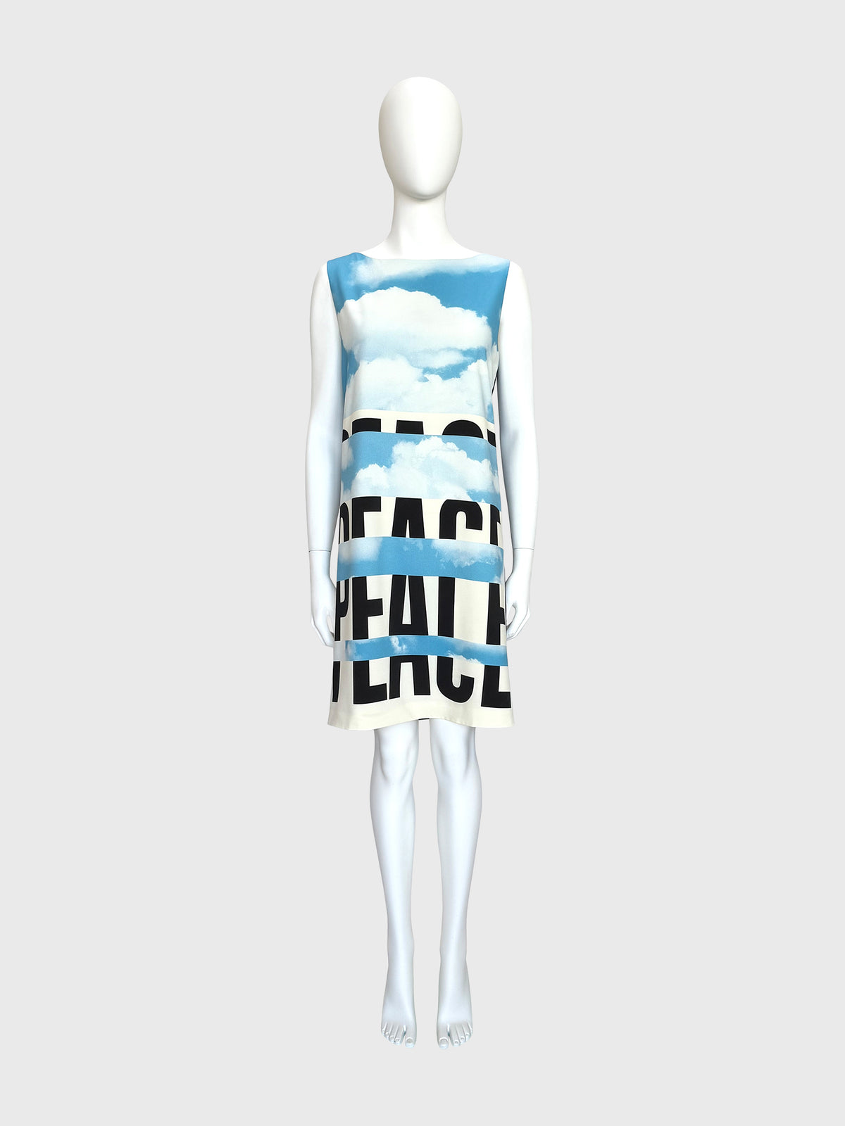 MOSCHINO Cheap & Chic 2000s Vintage Peace Print Shift Dress Size L